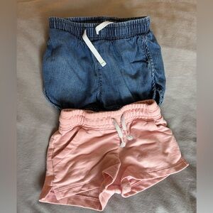 2T Cat and Jack Denim and Pink Shorts Set GUC